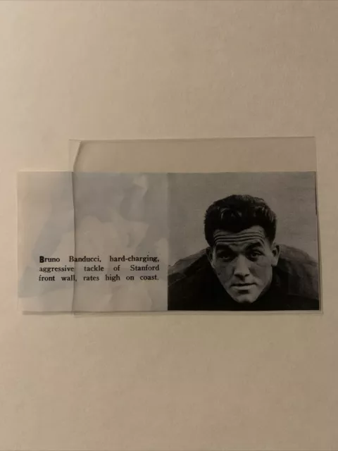 Bruno Banducci Stanford University Indians 1941 S&S Football Pictorial CO Panel