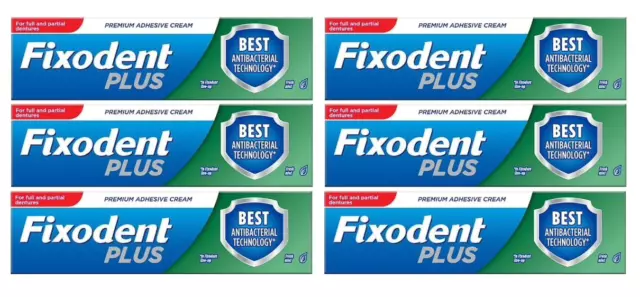 Fixodent Plus Denture Adhesive Creams Full or Partial Dentures - Pack of 3  & 6