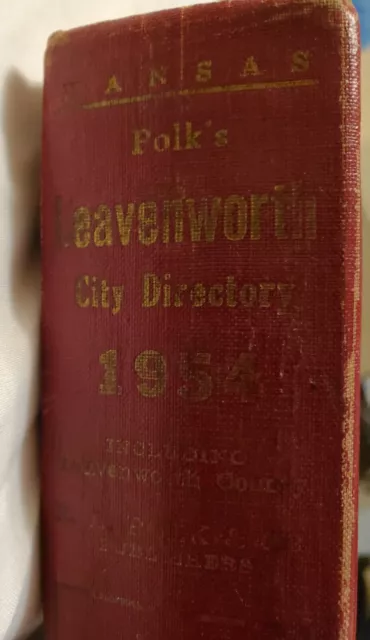 1954 Leavenworth Kansas. Polks City Directory, Leavenworth County Kansas