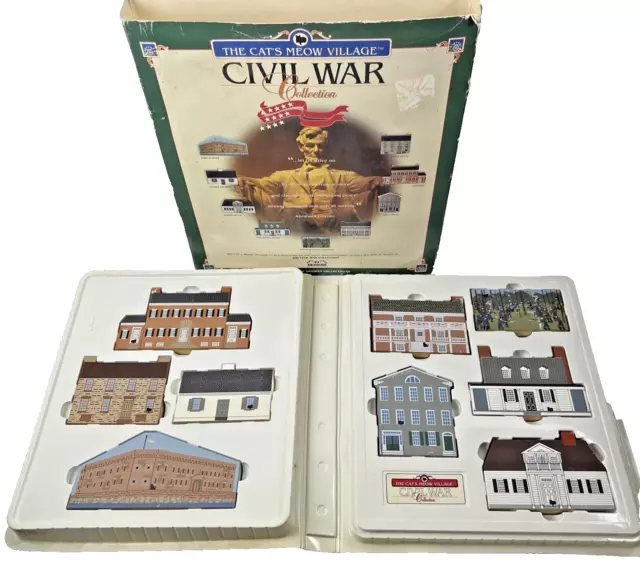 The Cat's Meow Village Civil War Collection Full Set W/ Packaging Series XV 1997