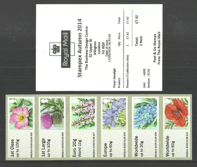 Gb 2014 Post & Go Frama Labels Spring Symbolic Flowers Stampex Various Mnh