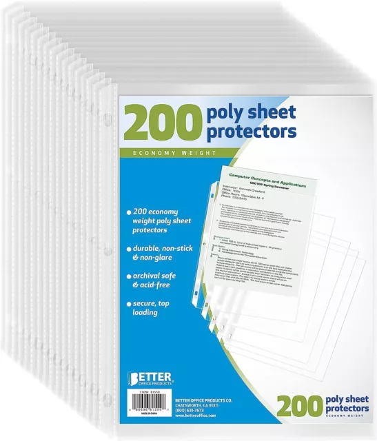 600 Pack Clear Sheet Protectors for 3 Ring Binder Page Protectors