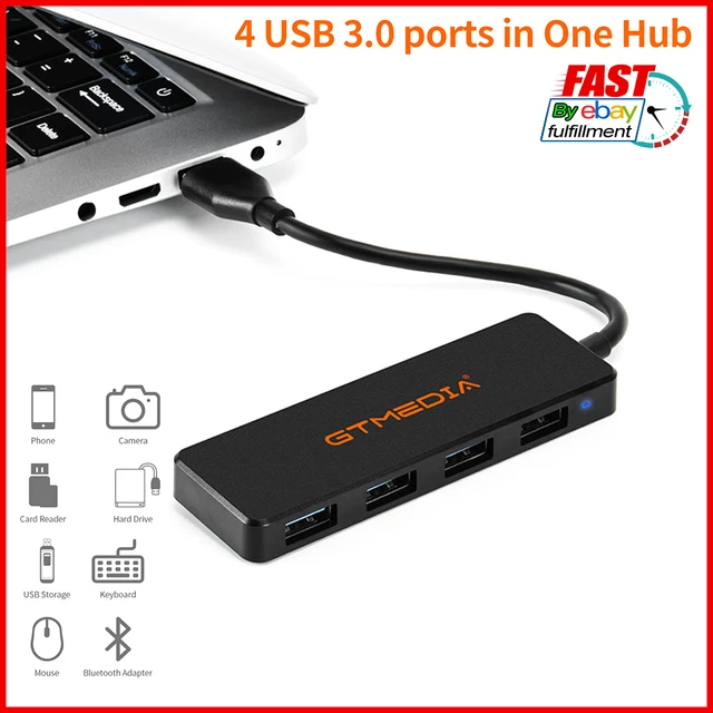 4 in 1 Multiport USB 3.0 Hub Adapter 5Gbps for Laptop Keyboard MacBook