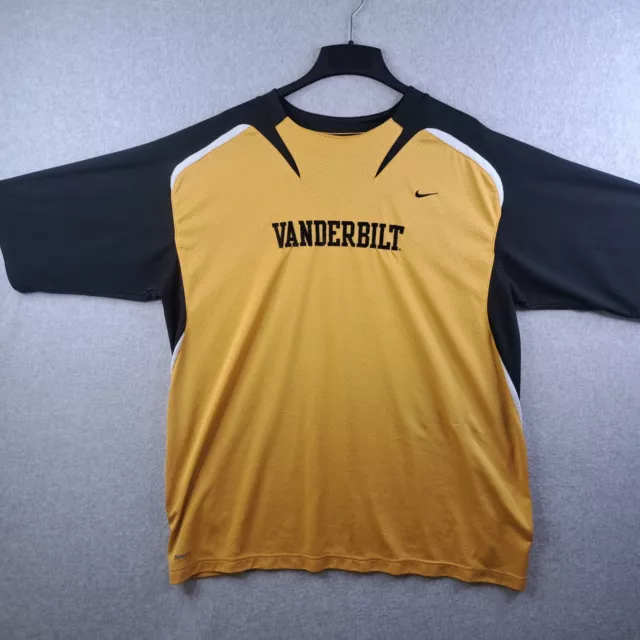 University Of Vanderbilt Commodores Team Nike Fit Dry XXL Short Sleeve Shirt