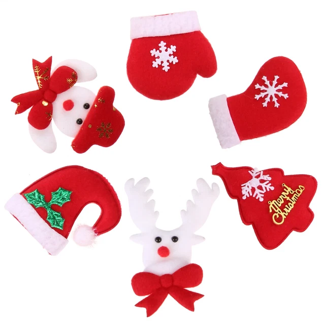 24 piezas apliques de Navidad sentidos adornos de felpa
