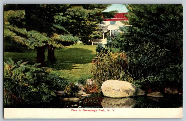 New York NY - Beautiful View of Sacandaga Park - Vintage Postcard - Posted