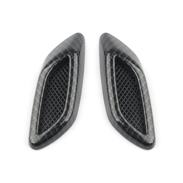 2 pz adesivi decorativi telaio cappa auto in fibra di carbonio presa aria lato 8564