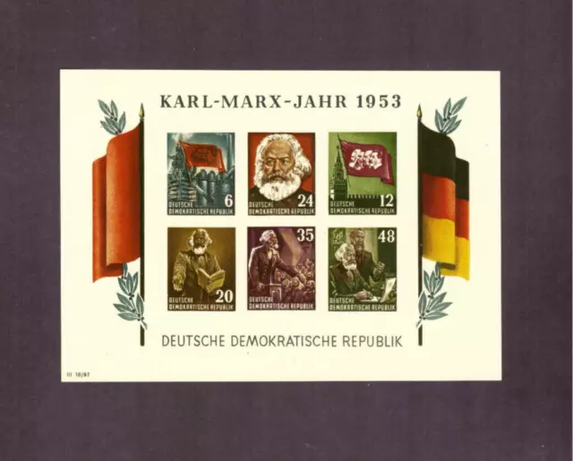 DDR 1953 Karl-Marx-Jahr Block 8 - Faksimile