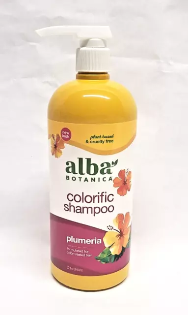 Alba Botanica Colorific Shampoo Formulated For Color Treated Hair Plumeria 32 Oz