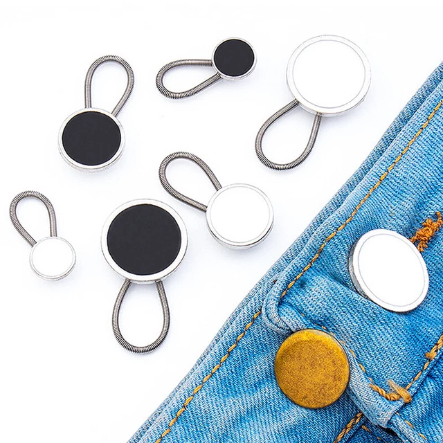 5 Stücke Metallkragen Knöpfe Strecker elastischer Knopf Extender Neck Extende-EN