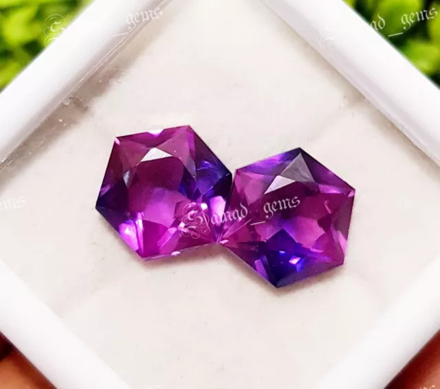 Natural 9 to 9 Ct 2 PC Certified Purple Blue Sapphire Fancy Cut loose Gemstone