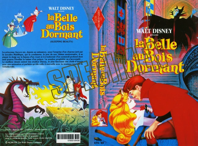 JAQUETTE VIDEO(SEUL SANS vhs)-LA BELLE AU BOIS DORMANT-WALT DISNEY HOME