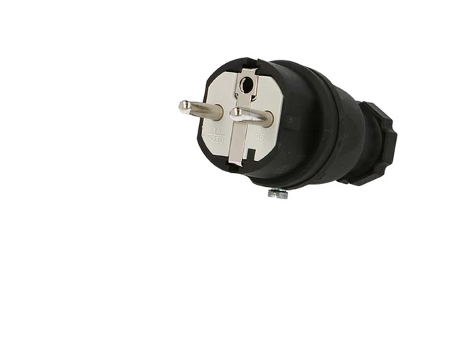 Prise mâle 2P+T 10/16A noire (prise Française)