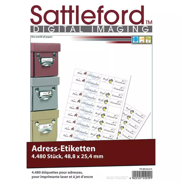 Sattleford 1000 Adress-Etiketten 99,1 x 57 mm für Laser/Inkjet