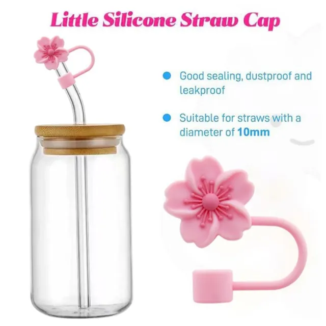 Straw Lid, Flower Straw Lid, Reusable Straw Tip, Fits Stanley