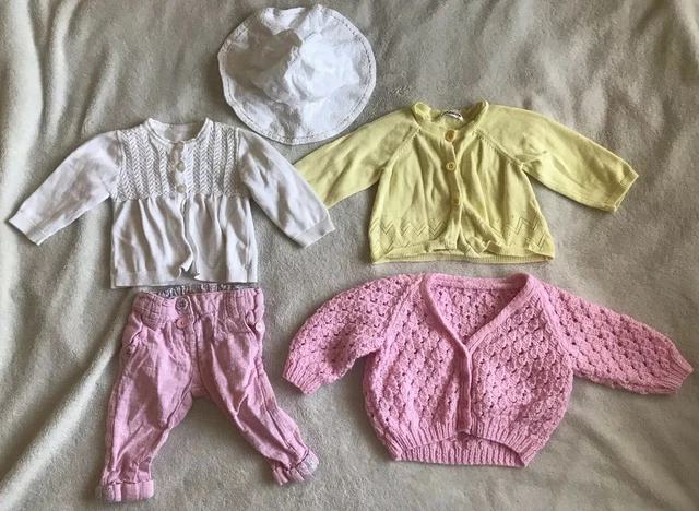 Splendido pacchetto pantaloni e cardigan per ragazze età 3-6 mesi