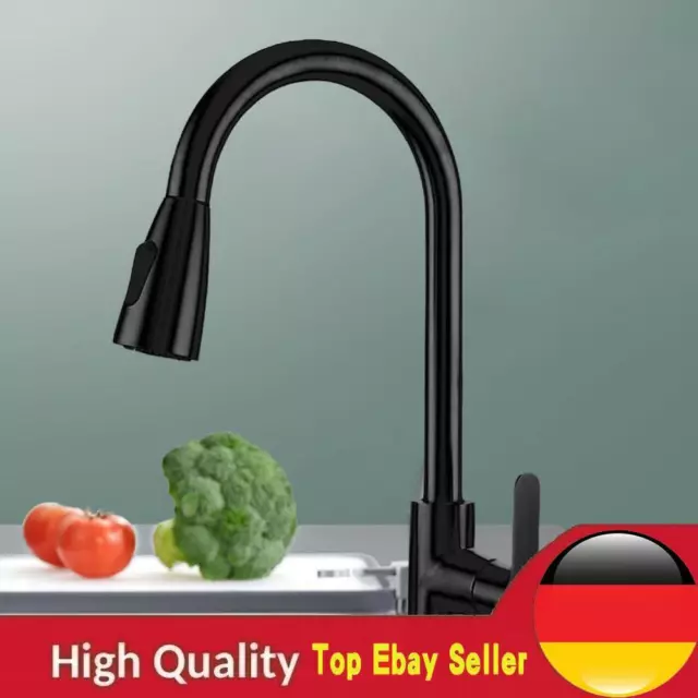 Küchenarmaturen, Waschbecken, ausziehbarer Wasserhahn für die Küche (schwarzer Z