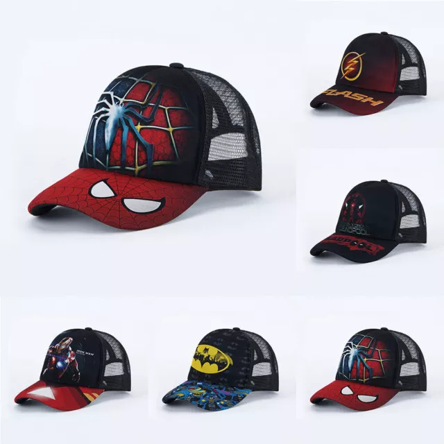 Kids Boys Superhero Character Marvel Baseball Cap Mesh Breathable Snapback Hats