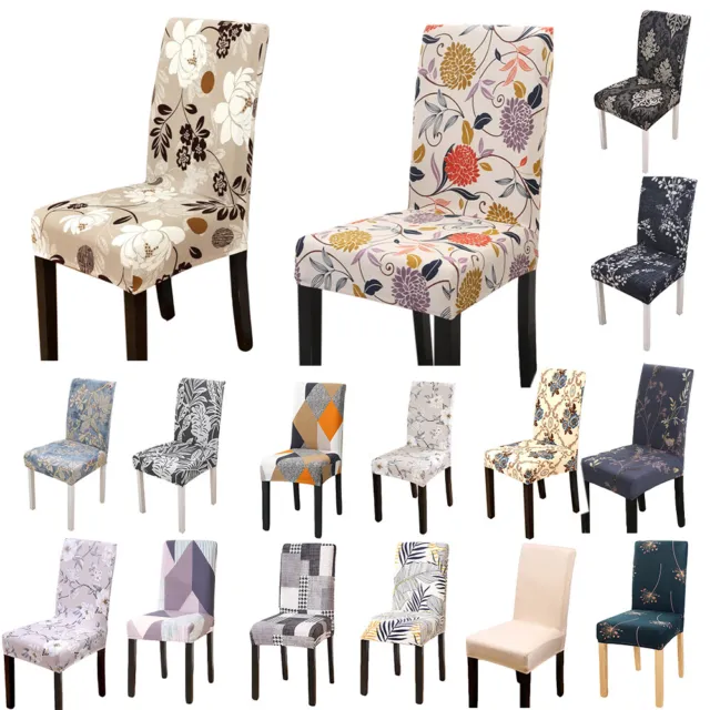 1/4/6pcs Stretch Spandex Dining Printed Chair Covers Slipcovers Home Decor Room