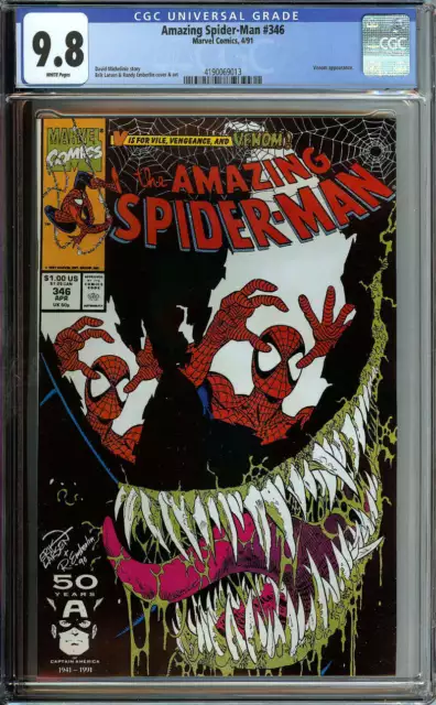 Amazing Spider-Man #346 Cgc 9.8 White Pages // Venom App Marvel 1991