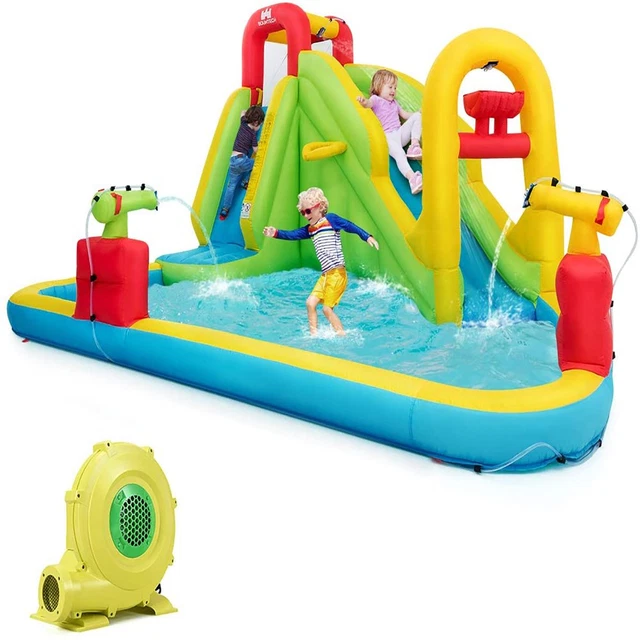 Inflatable Water Slide Kids Bounce House W/480W Blower