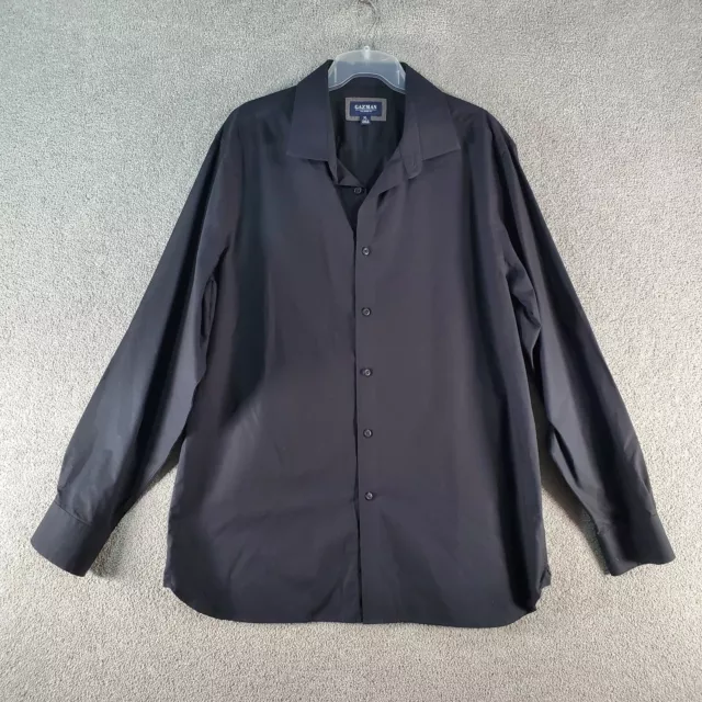 GAZMAN Shirt Mens Extra Large Black Long Sleeve Button Up Formal Cotton