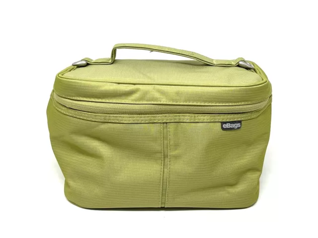eBags Portage Toiletry Kit large Cosmetic travel Bag  Green Pre-Owned W Strap