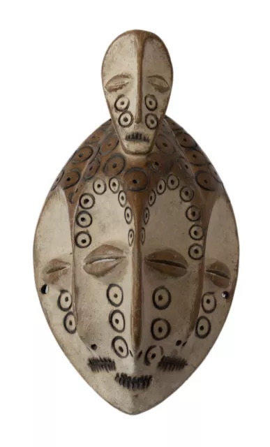 Maske Afrikanisch Lega Bwami Tricephale Lukwakongo Kongo Rdc Stammes- Art 16541