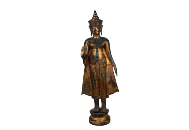 Ein großer (140 cm) Antiker Ayuthia Bronze Buddha , Thailand 16./17. Jhd.