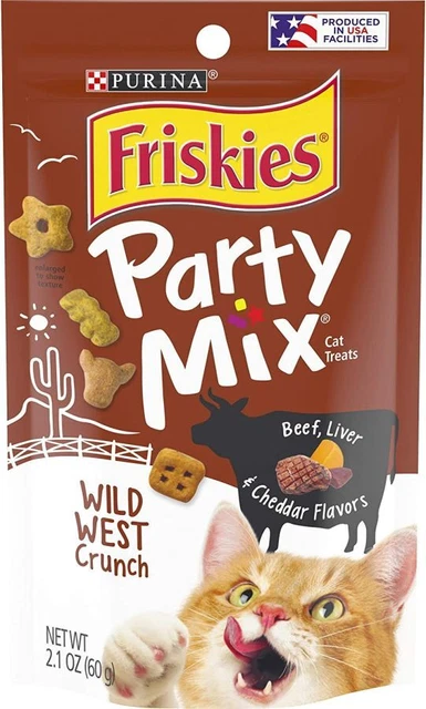 Delicias crujientes para gatos del salvaje oeste mezcla de fiesta de friskies