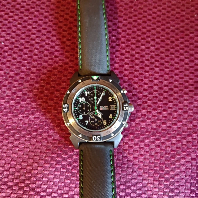 Montre Homme Sector 404 Expander Cronografo MM39 - Noire/jaune, Quartz, étanche 100m