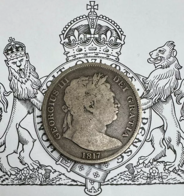 1817 George III Sterling Silver Half Crown with Good Detail
