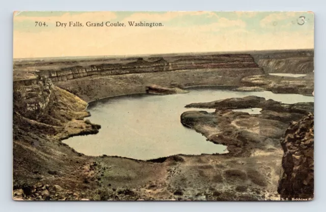 Dry Falls Sun Lakes State Park Coulee  Washington WA UNP DB Postcard Q9