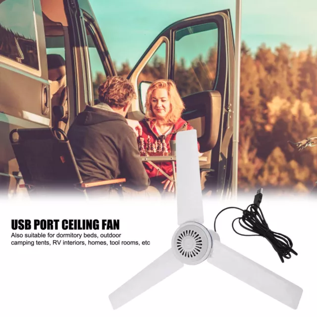 12V Ceiling Fan With Switch Camping Fans For Tent Dc 19.7 Inch
