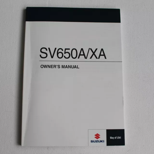 Genuine 2017 Suzuki SV650A / XA / L8 / English Owners Manual 9901118K5101A