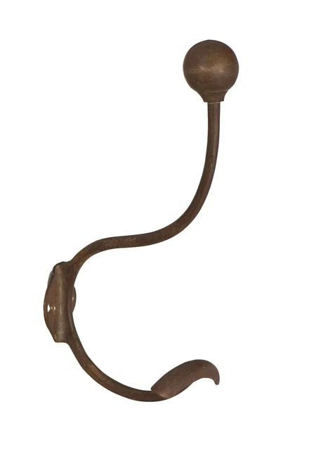 Patère En Bronze Massif Numérotée CH.R 505 - Style Art Déco - Porte-manteau Mural Doré