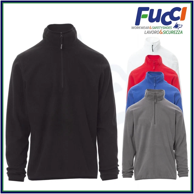 Felpa Uomo Con Mezza Zip Leggera in Micro Pile Maglia da Lavoro Sport Payper