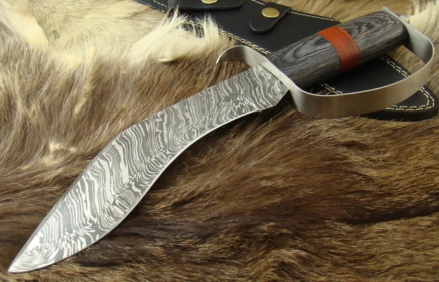 Alistar Custom Made Damascus D-Guard Knife Hunting Bowie Knife 14074-10