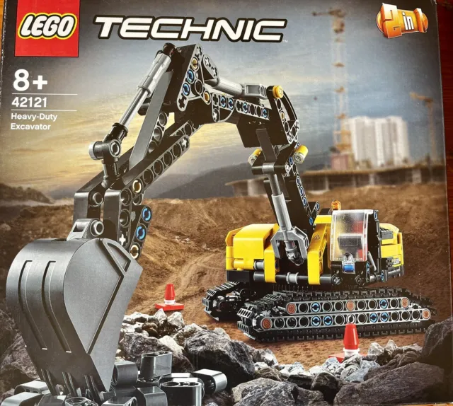 LEGO 42121 Technic Hydraulikbagger - Traktor 2-in-1 Modell, Bagger Baufahrzeug,