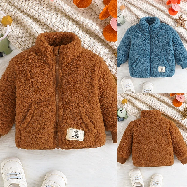 Toddler Kids Baby Boys Girls Teddy Bear Coat Winter Warm Fluffy Fleece Jackets