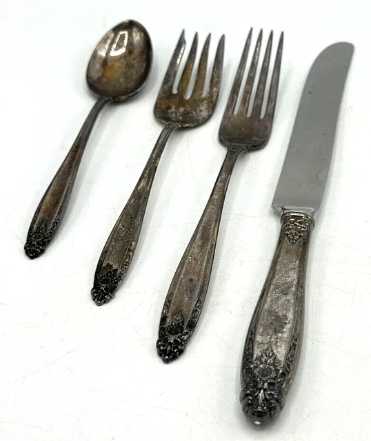 International Sterling Silver Prelude Pattern 4 Piece DInner Flatware Set