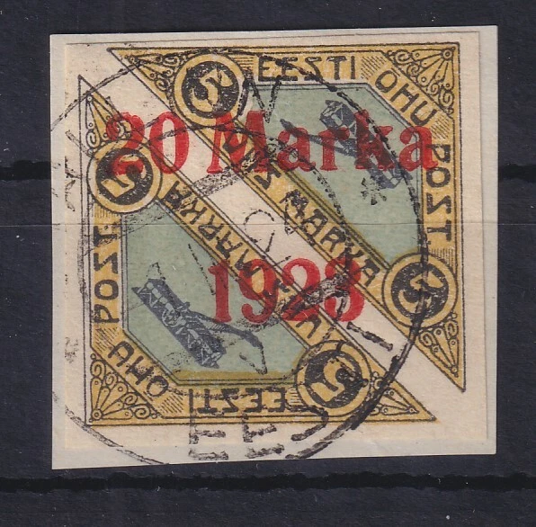 Estland 1923 Flugpostmarke mit ziegelrotem Aufdruck  Mi.-Nr. 44 B b gestempelt