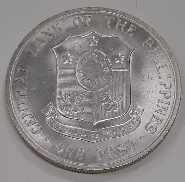 1963 Philippines 90% Silver Peso 100th Anniversary/Birth of Bonifacio UNC 2