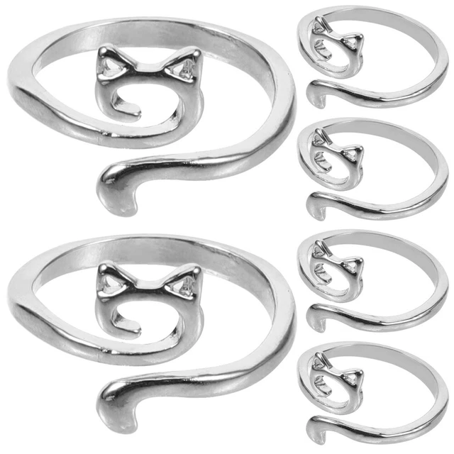 6Pcs Alloy Knitting Rings Multi-function Crochet Rings DIY Knitting Tools