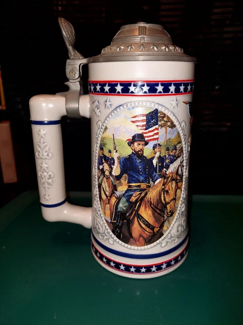 Longton Crown Heroes of the Civil War Stein #6 Philip Sheridan Tankard with COA