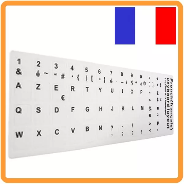 Stickers Autocollants AZERTY pour Touches de Clavier PC Portable NEC  Blanc