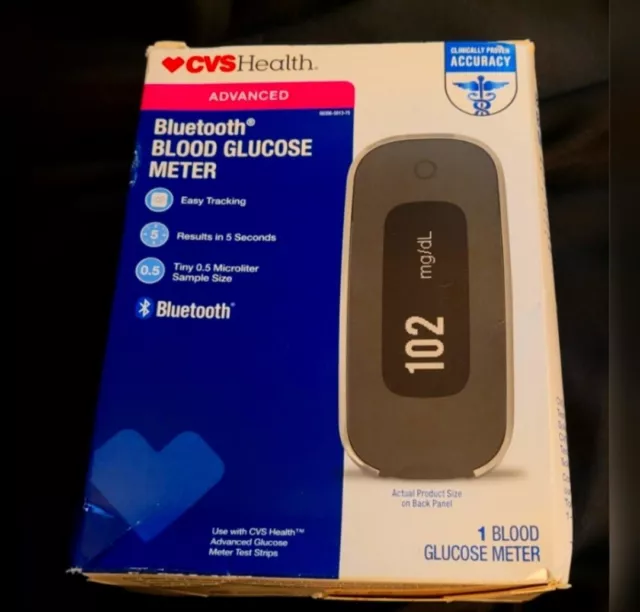 Medidor de glucosa en sangre CVS Health Advanced Bluetooth fácil de rastrear