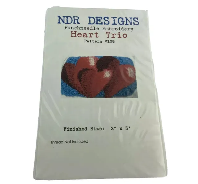 Patrón de aguja perforadora trío corazón NDR Designs con tela