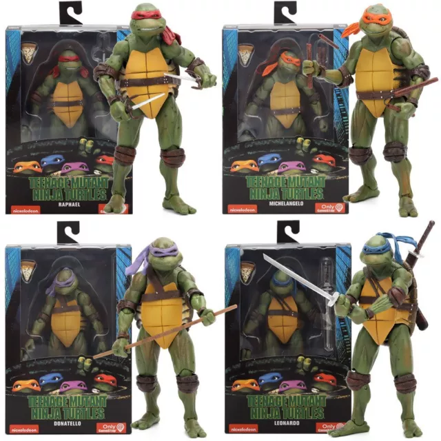 NECA TMNT Teenage Mutant Ninja Turtles 1990 Movie 7" Action Figure Movable Toys
