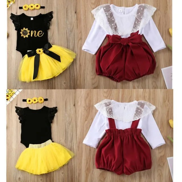 Baby Girls Clothes Romper Tutu Skirt Infant Birthday Party Dress Outfit Jumpsuit